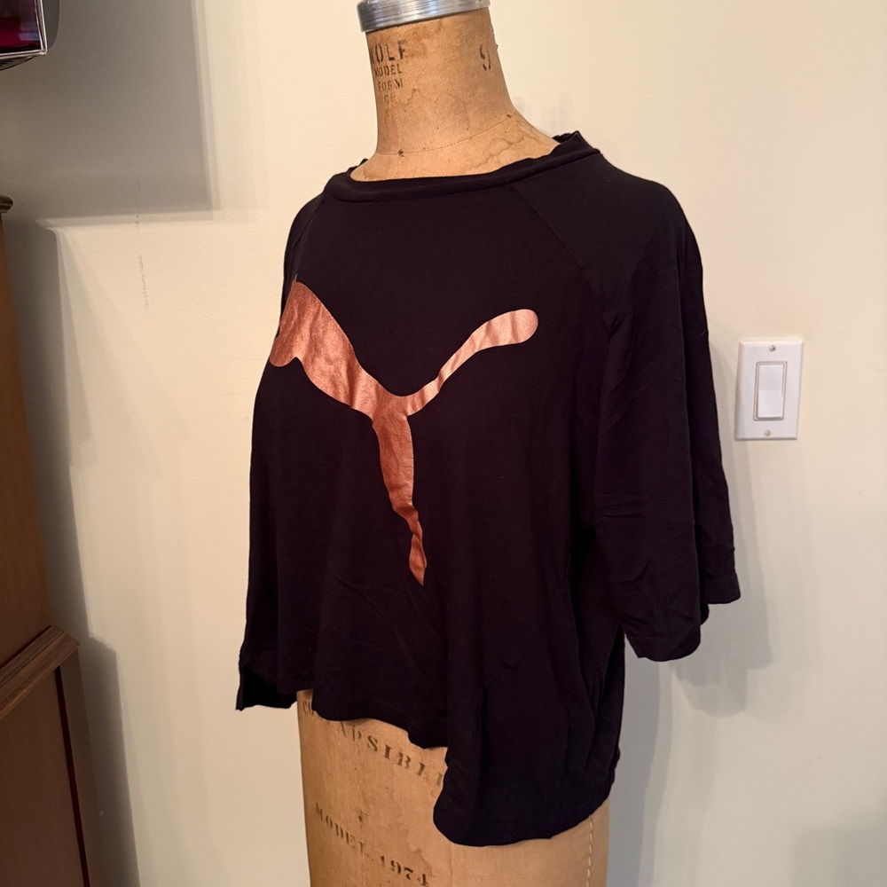Puma Cropped Athletic T-Shirt Top - Picture 3 of 7